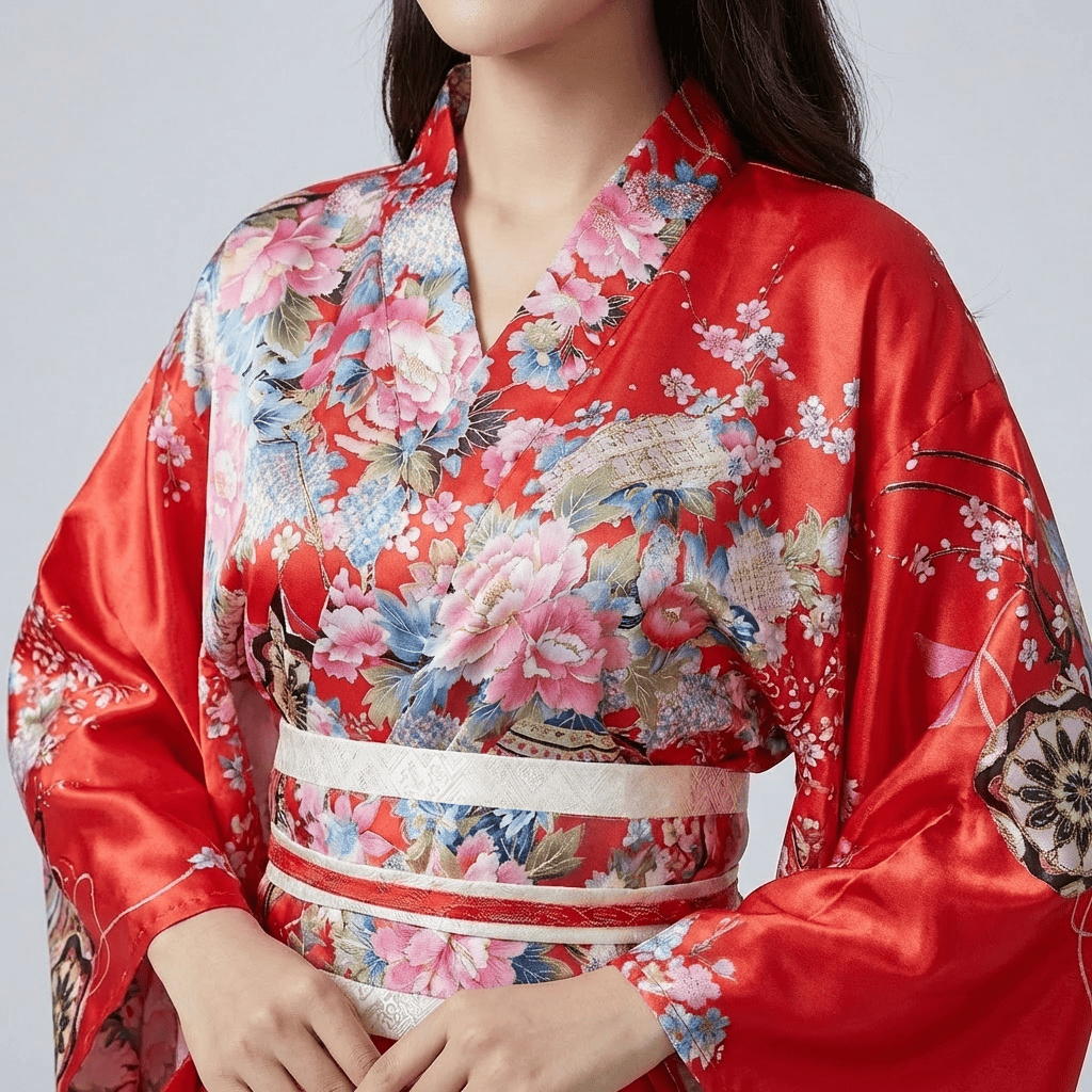 Kimono Japonais Traditionnel Rouge