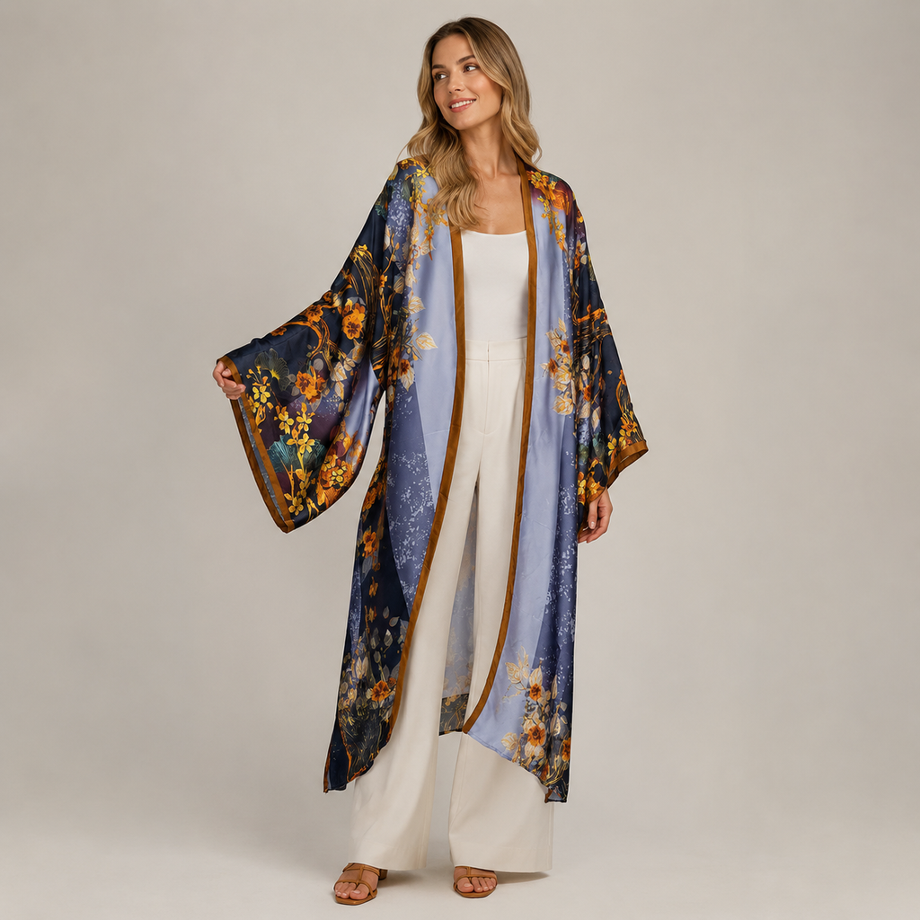 Kimono Été Imprimé Floral Long