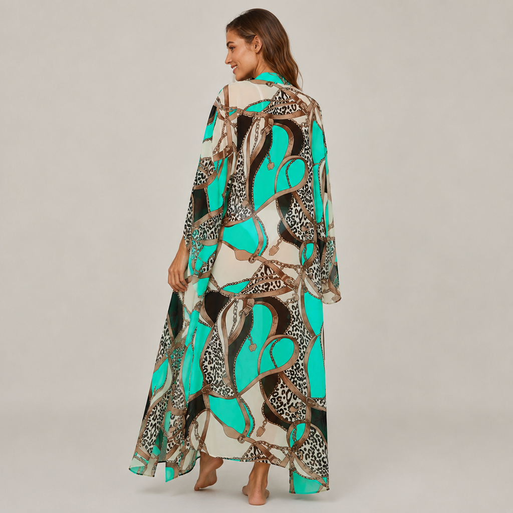 Femme Kimono Long En Mousseline