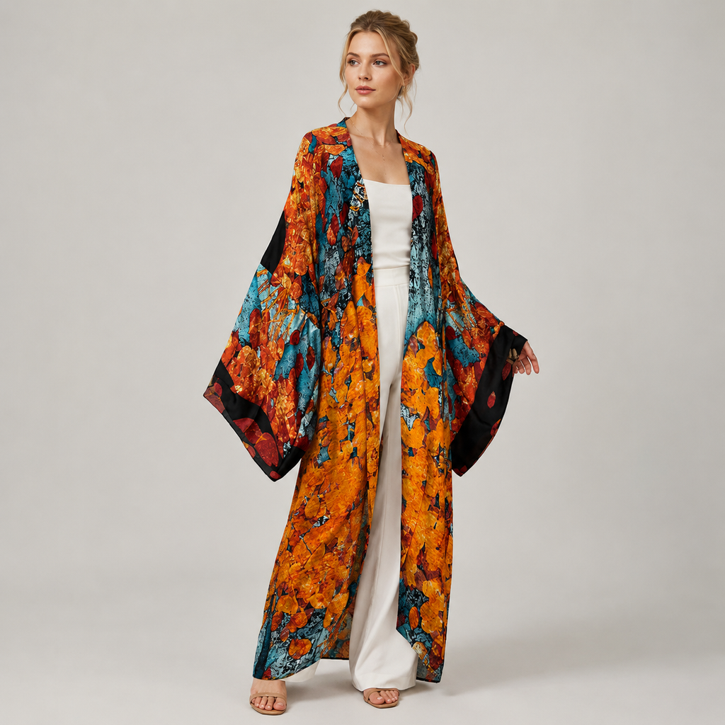 Kimono Imprimé À Manches Chauve-Souris