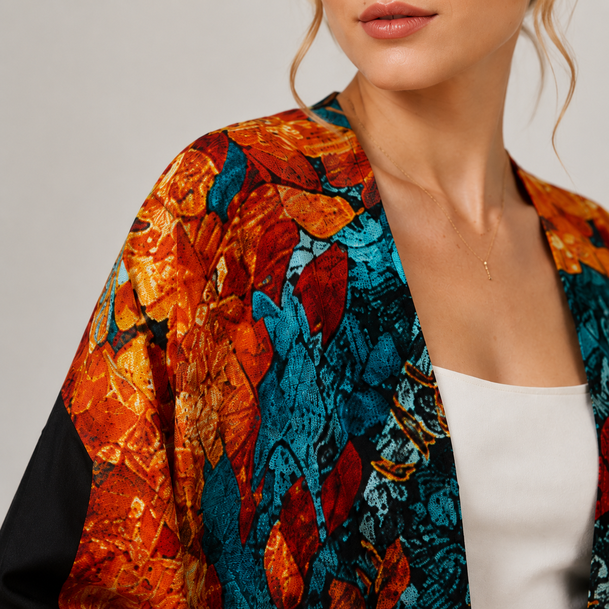 Kimono Imprimé À Manches Chauve-Souris
