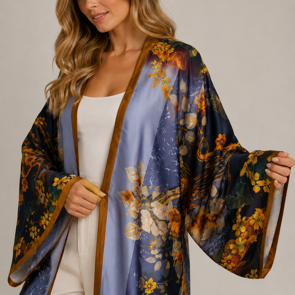 Kimono Été Imprimé Floral Long