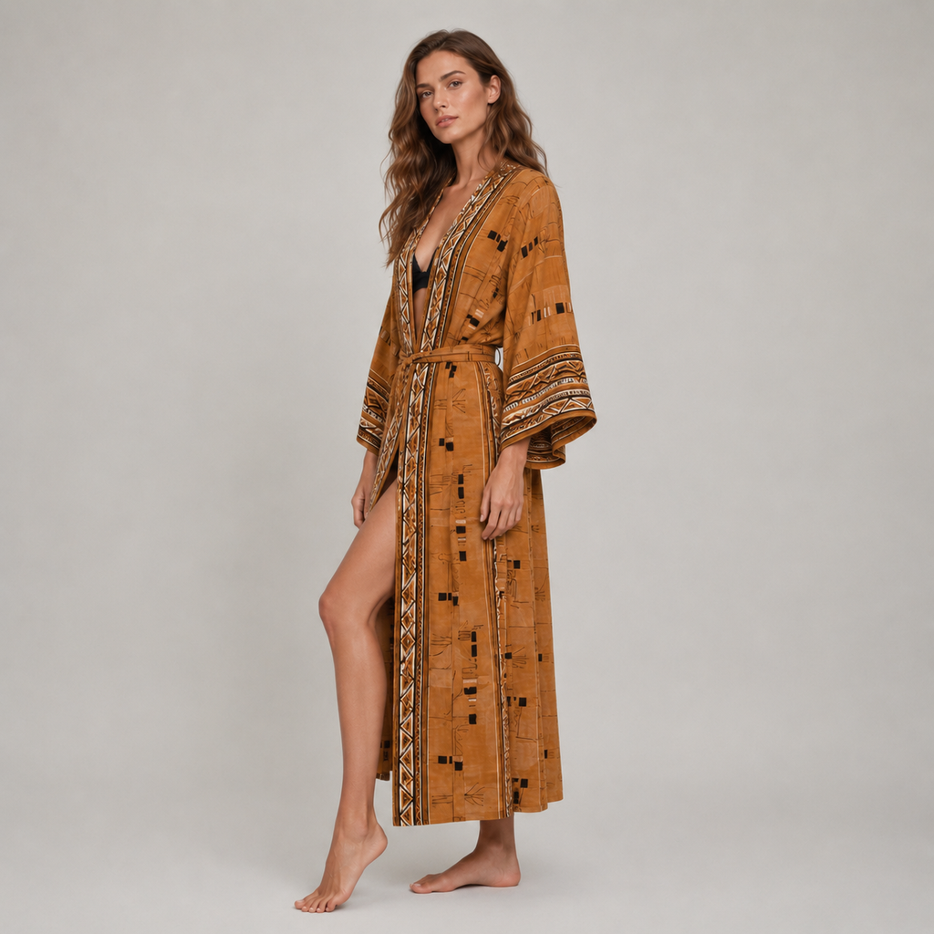 Kimono Femme Camel