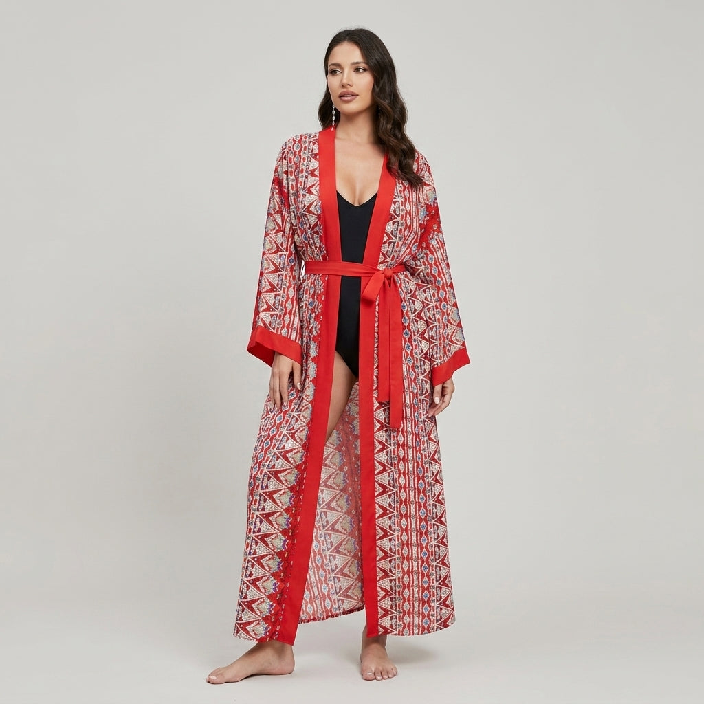kimono Plage Rouge