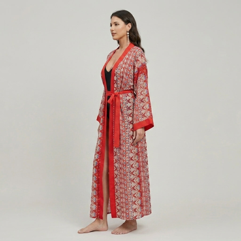 kimono Plage Rouge