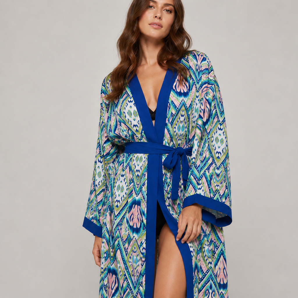 Kimono de Plage Bleu