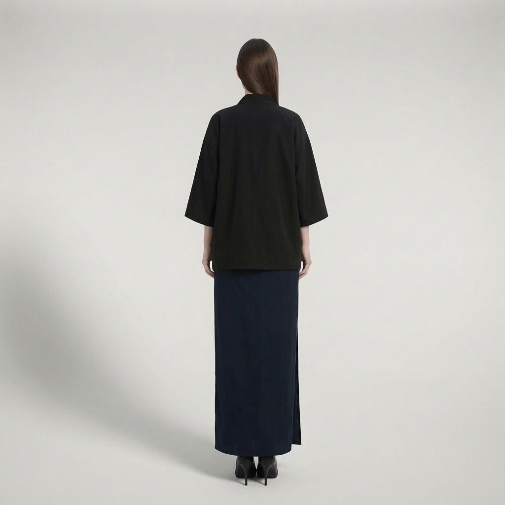 Cardigan Kimono Noir Court Femme