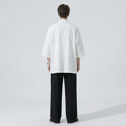Chemise Kimono Blanche Homme
