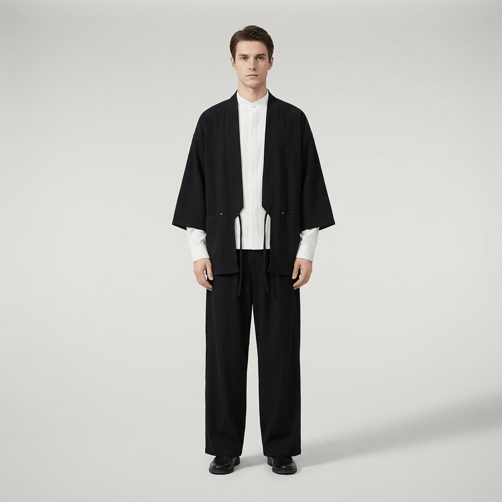 Chemise Kimono Homme Noir