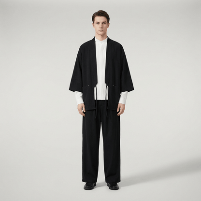 Chemise Kimono Homme Noir