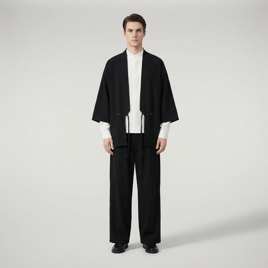 Chemise Kimono Homme Noir