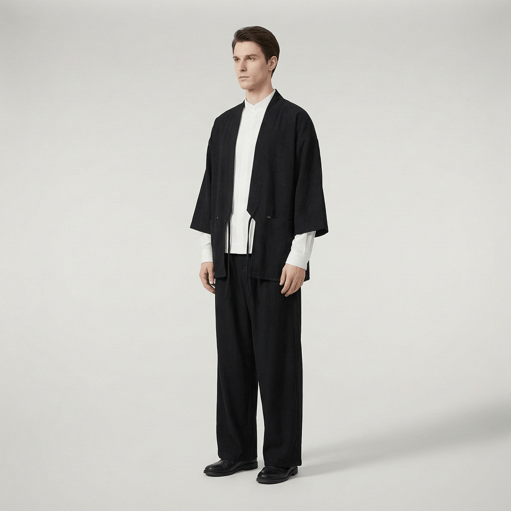 Chemise Kimono Homme Noir