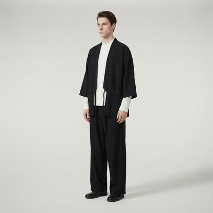 Chemise Kimono Homme Noir