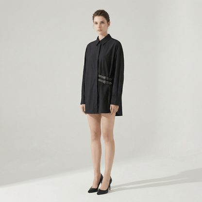 Chemise Noire Kimono Femme
