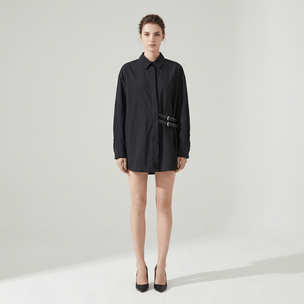 Chemise Noire Kimono Femme