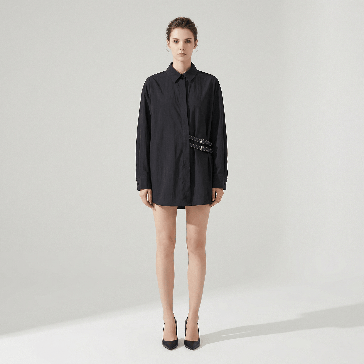 Chemise Noire Kimono Femme