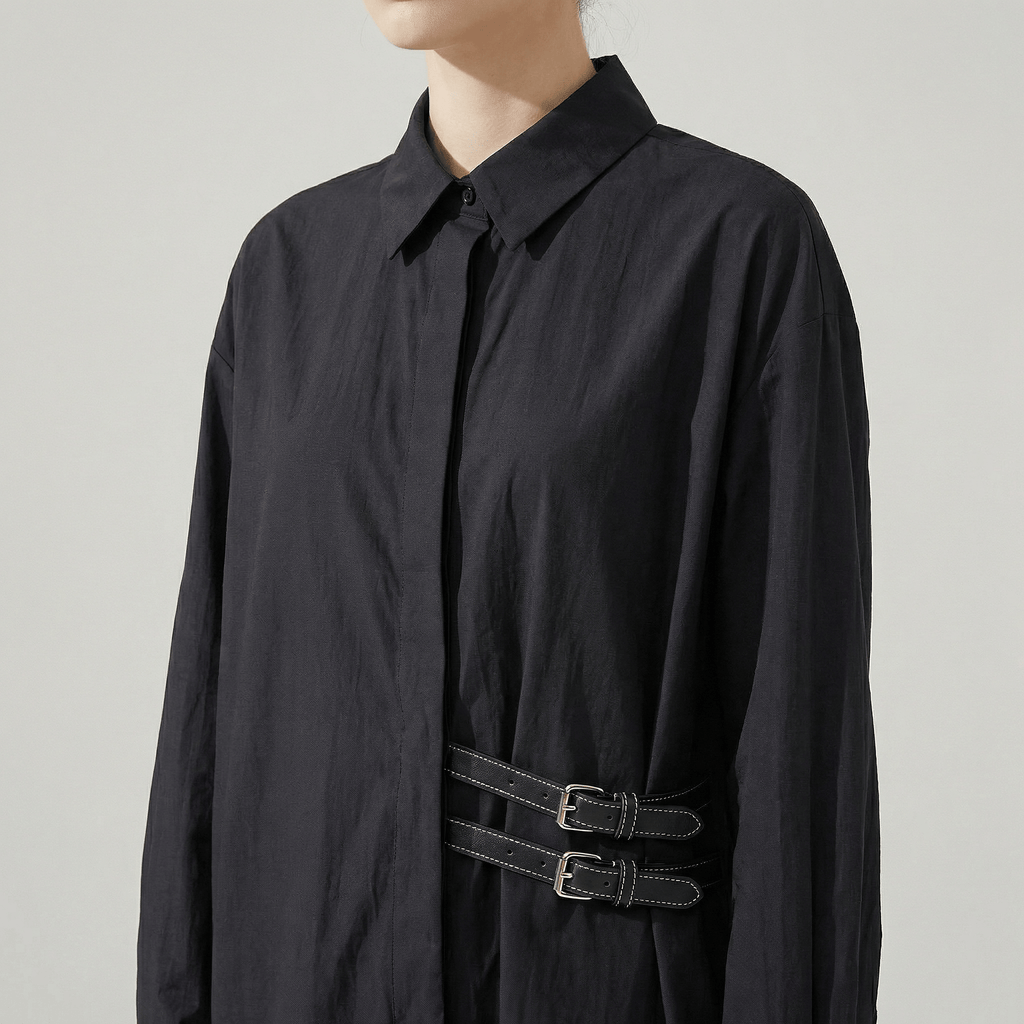 Chemise Noire Kimono Femme