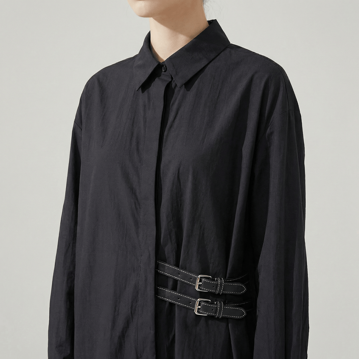 Chemise Noire Kimono Femme