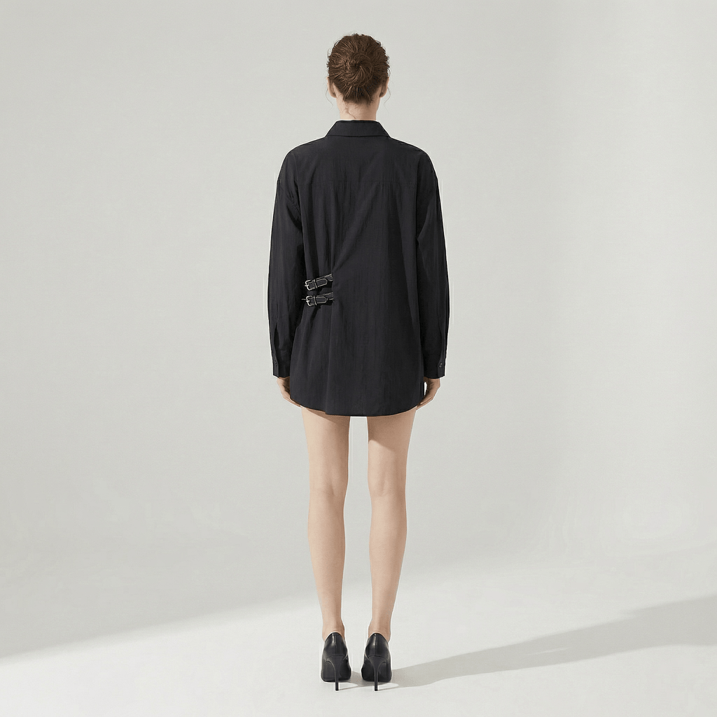 Chemise Noire Kimono Femme