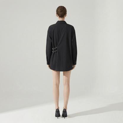 Chemise Noire Kimono Femme