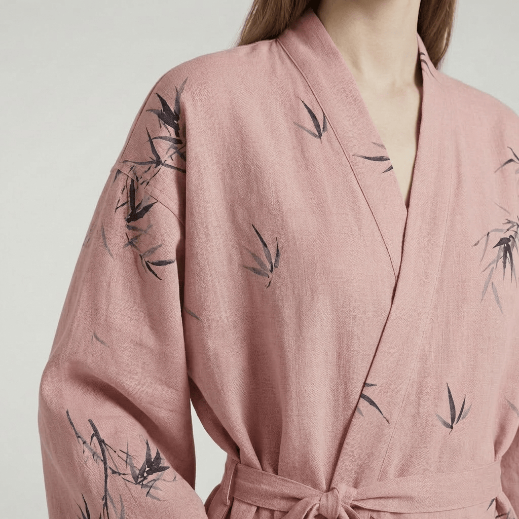 Motif de bambou sur rose pâle