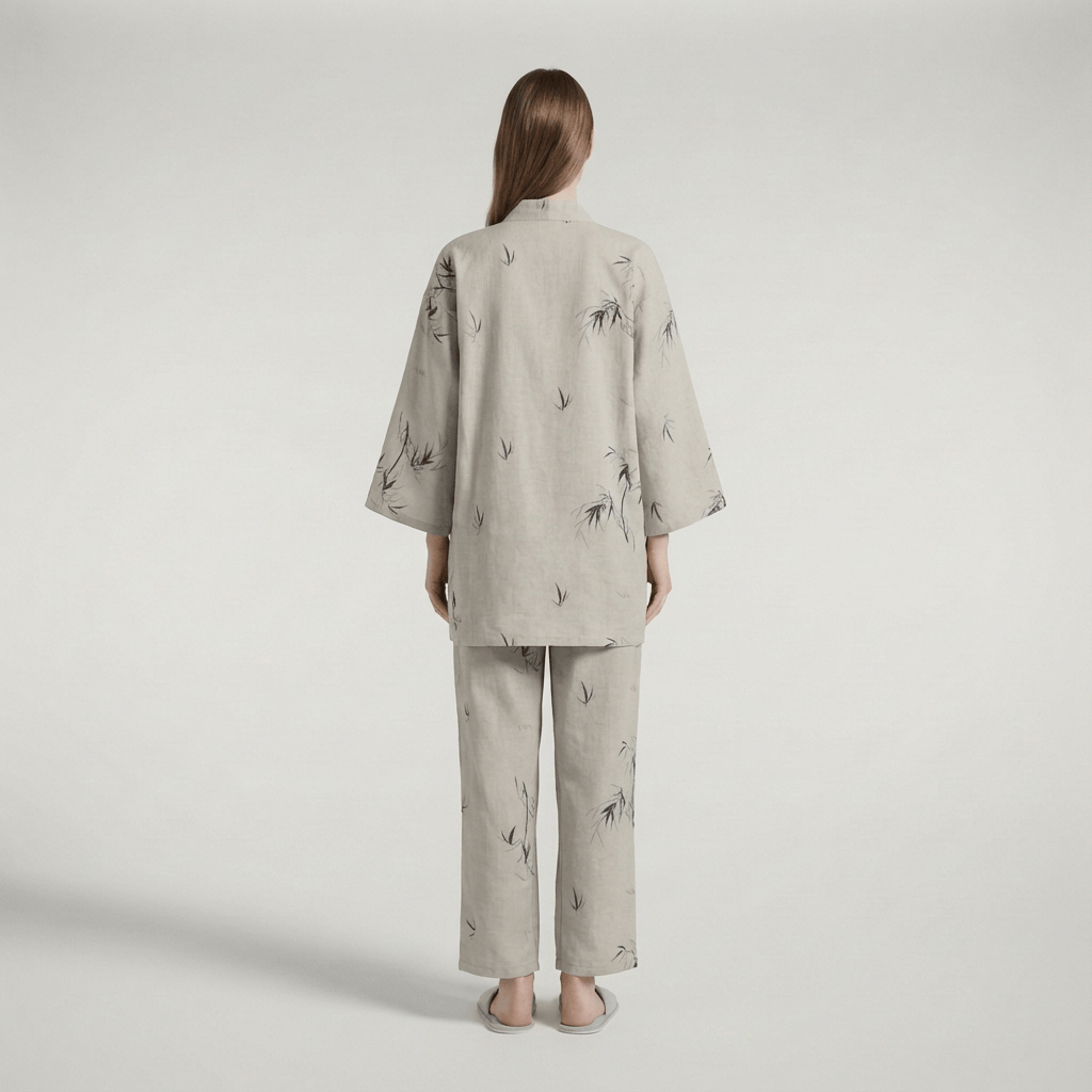 Motif de bambou sur gris clair