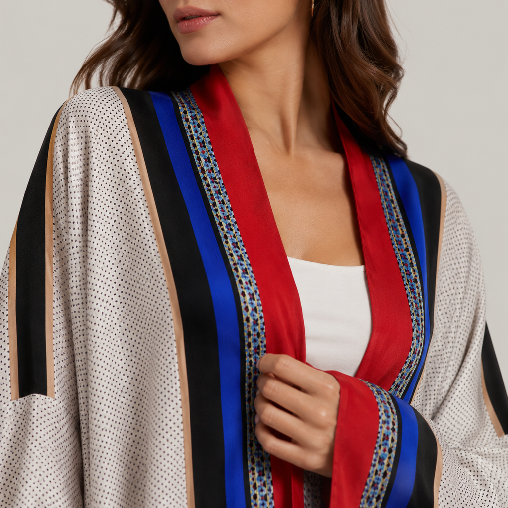Kimono Aspect Soie Long Effet
