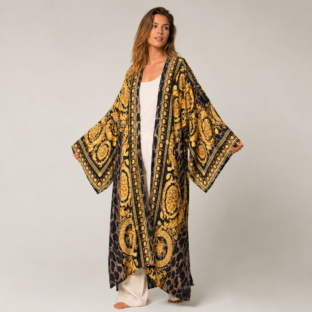 Kimono Maxi À Imprimé Baroque — vue 1