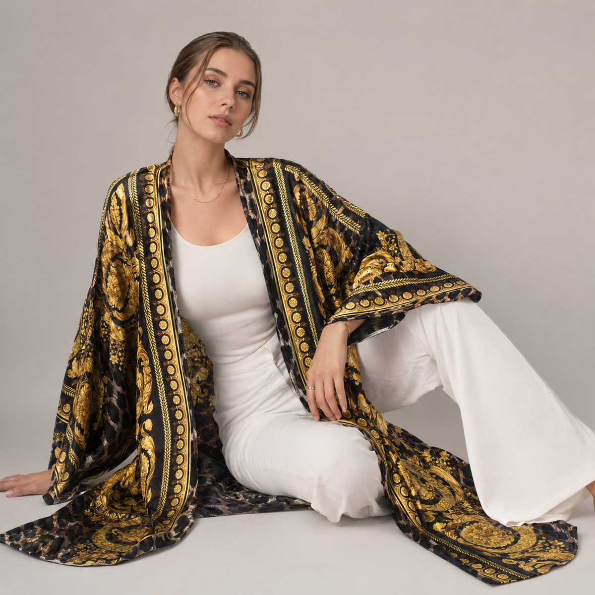 Kimono Maxi À Imprimé Baroque — vue 3