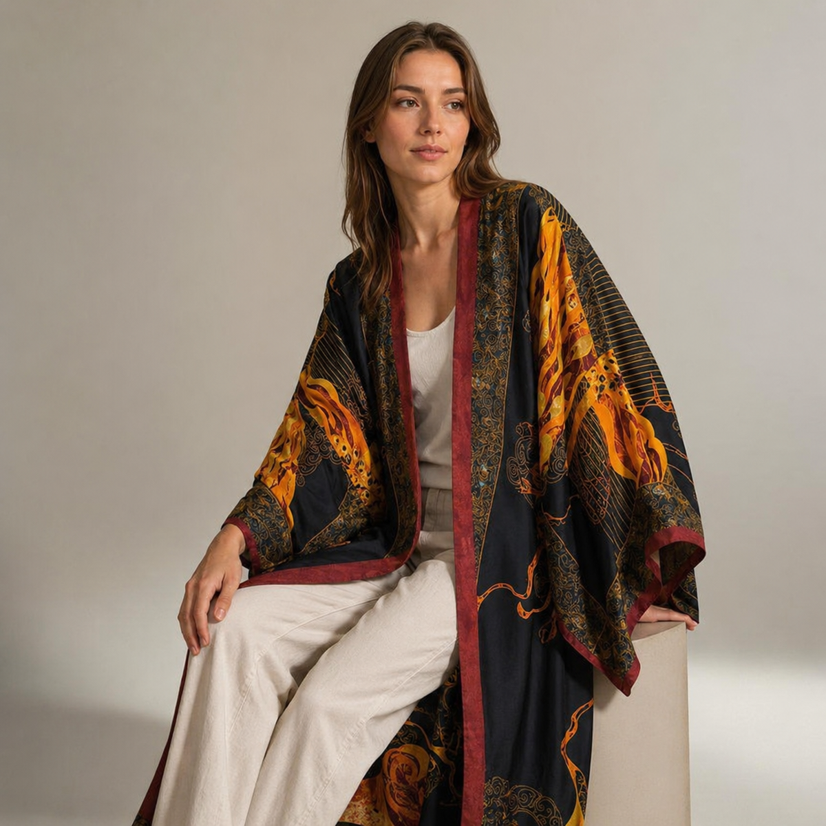 Kimono Long À Manches Chauve-Souris — vue 3