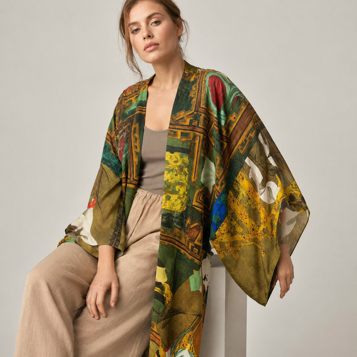 Kimono Style Bohème Manches Chauve-Souris — vue 3