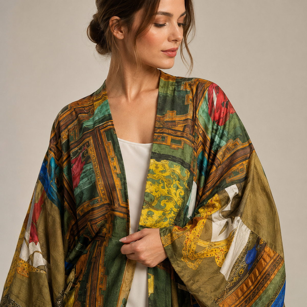 Kimono Style Bohème Manches Chauve-Souris — vue 4