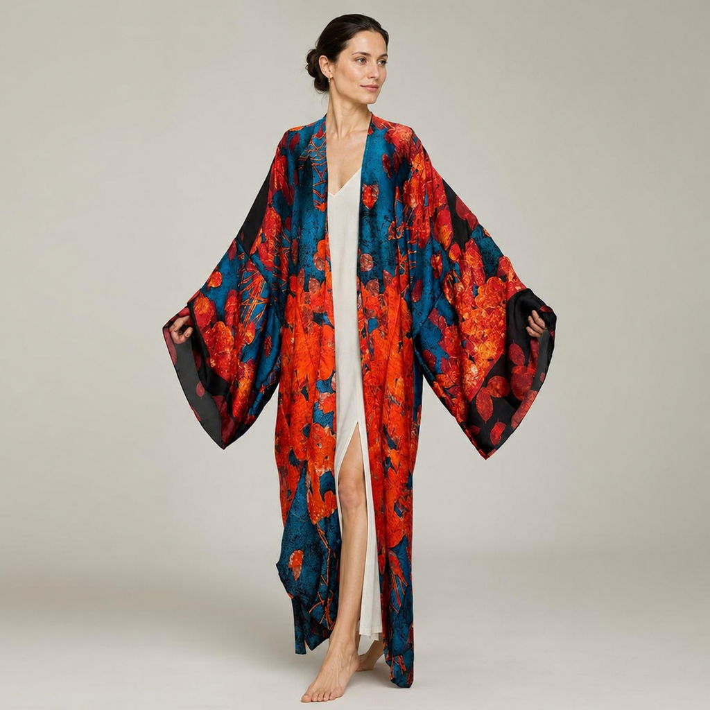Kimono Long À Imprimé Floral — vue 1