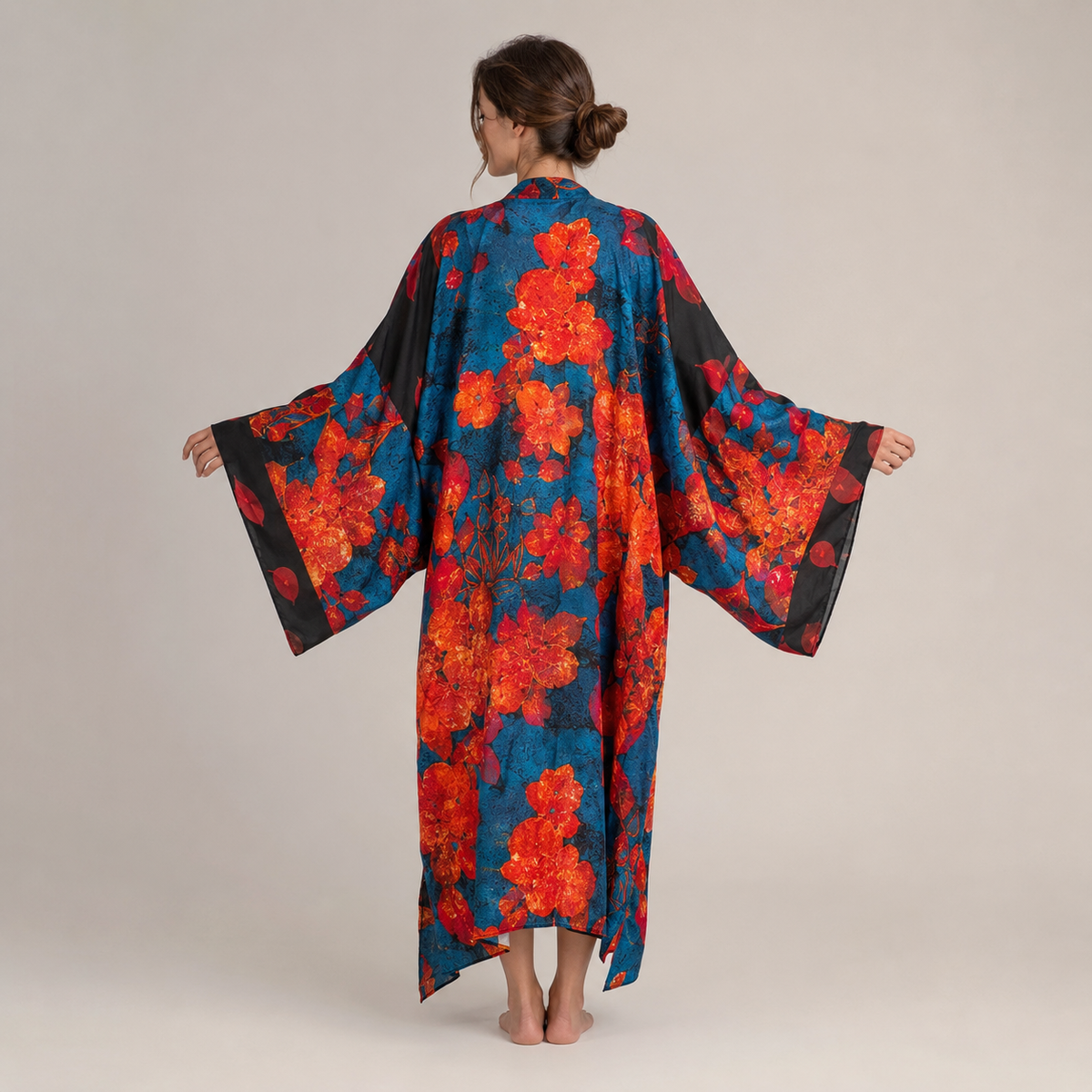 Kimono Long À Imprimé Floral — vue 2