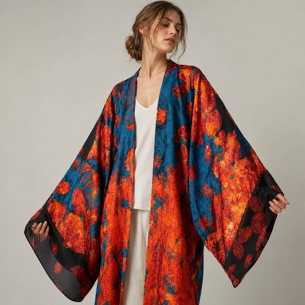 Kimono Long À Imprimé Floral — vue 4