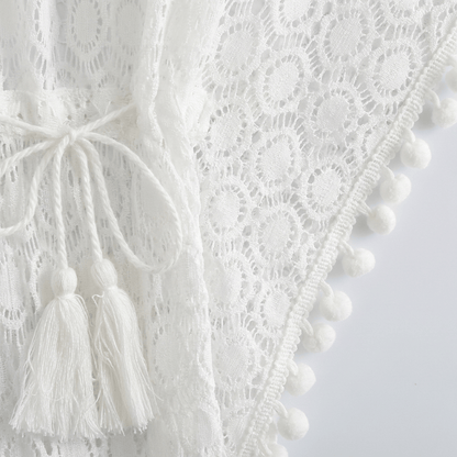 Kimono De Plage Blanc Dentelle