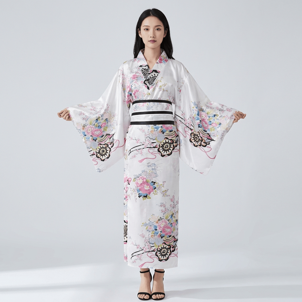 Kimono Japonais Femme Blanc