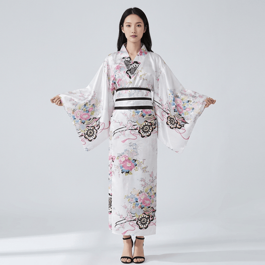 Kimono Japonais Femme Blanc