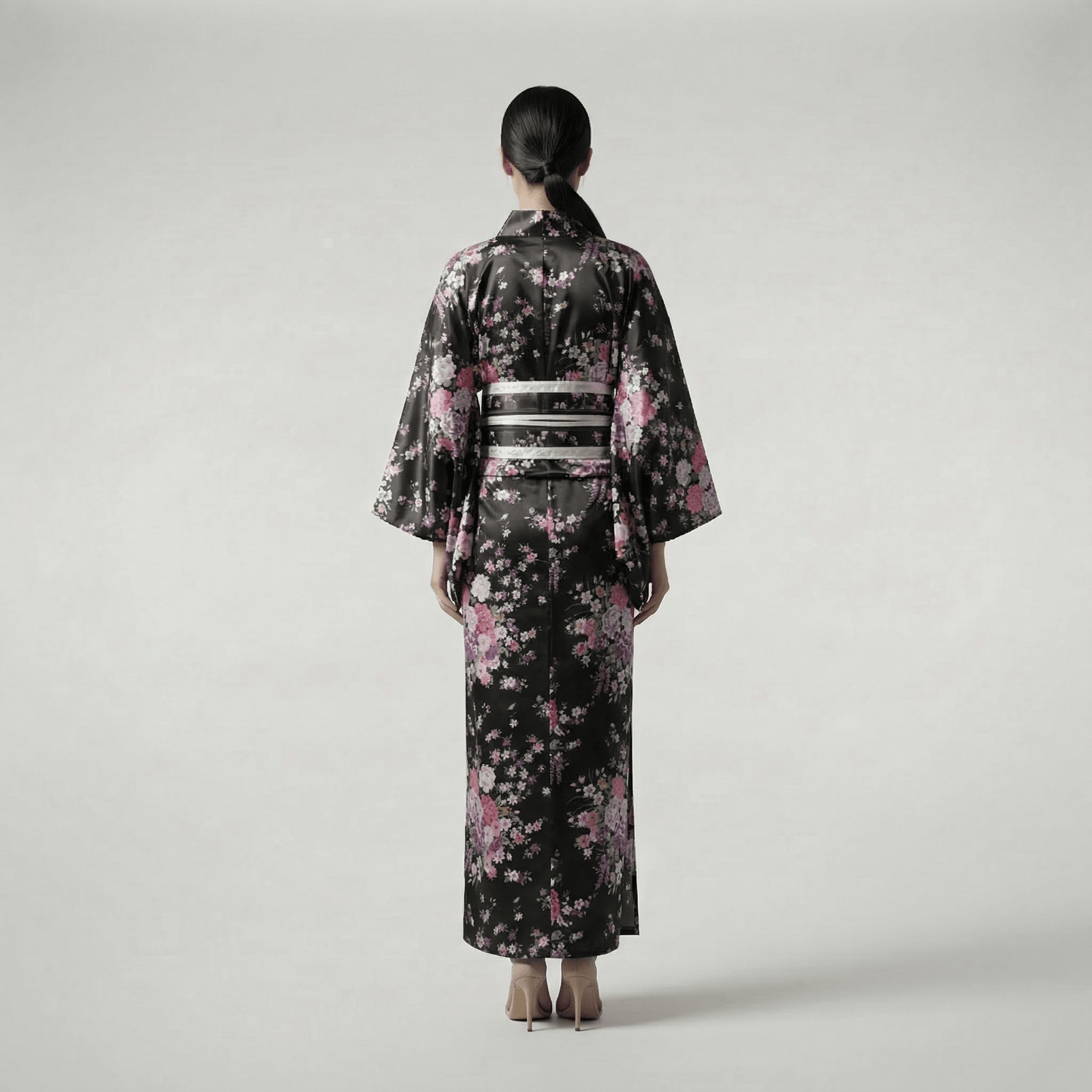 Kimono Japonais Femme Traditionnel Noir