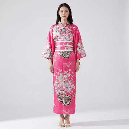 Kimono Japonais Femme Traditionnel Rose