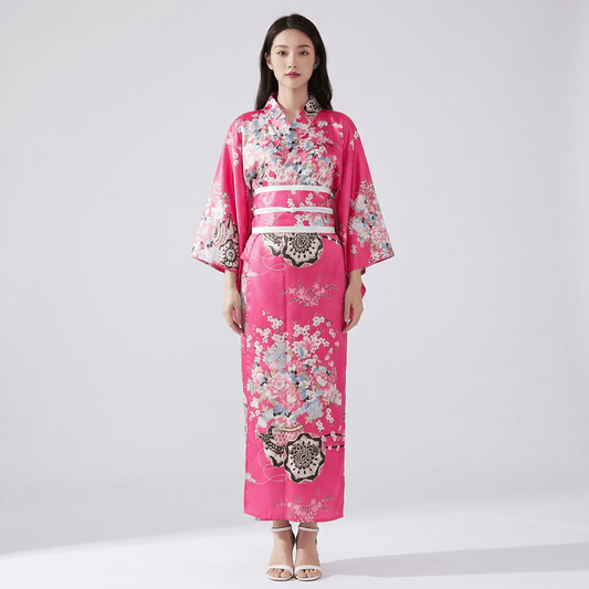 Kimono Japonais Femme Traditionnel Rose