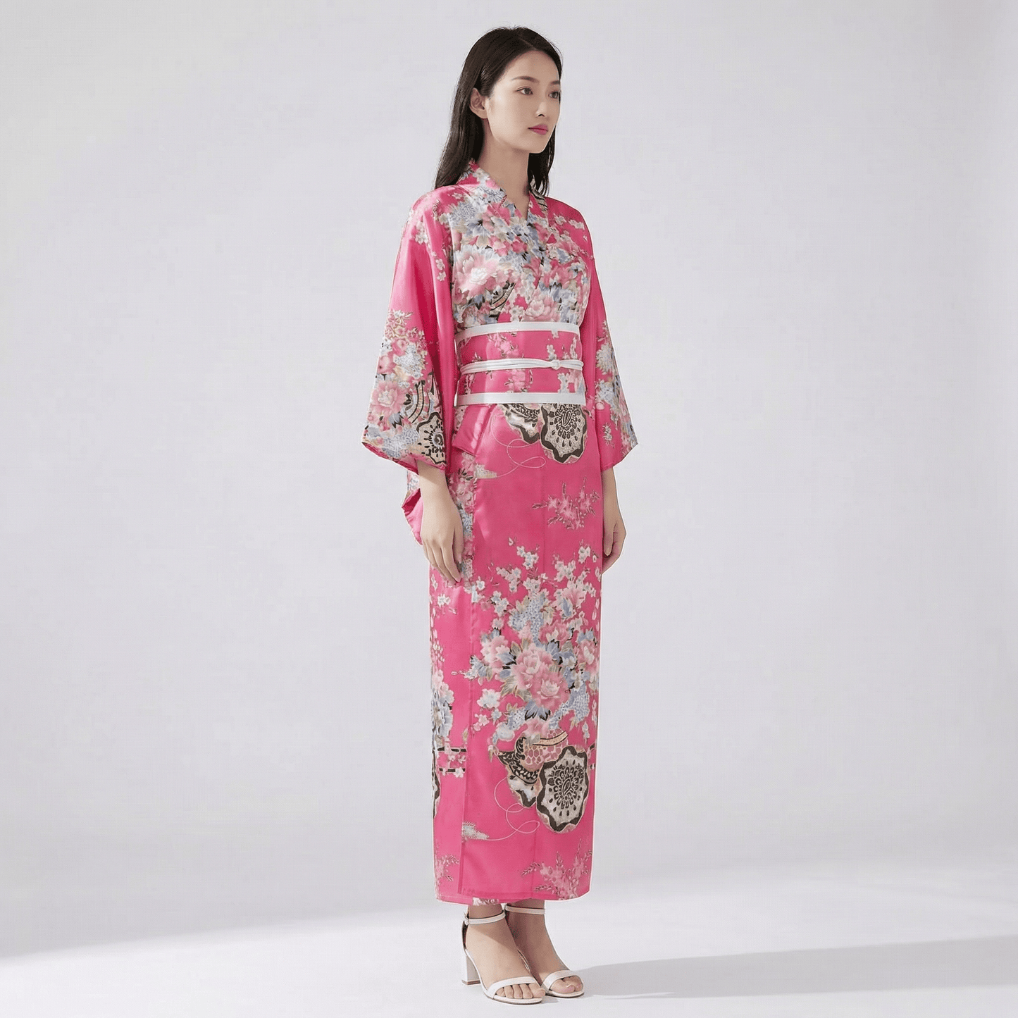 Kimono Japonais Femme Traditionnel Rose