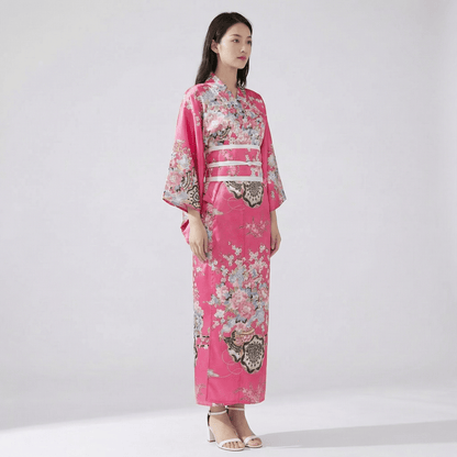 Kimono Japonais Femme Traditionnel Rose