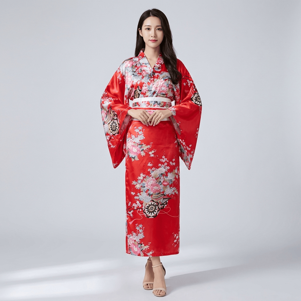 Kimono Japonais Traditionnel Rouge
