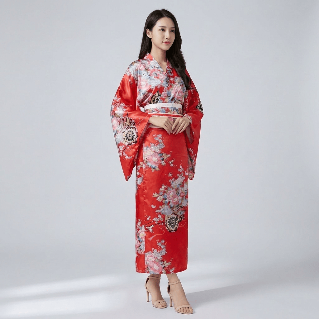 Kimono Japonais Traditionnel Rouge