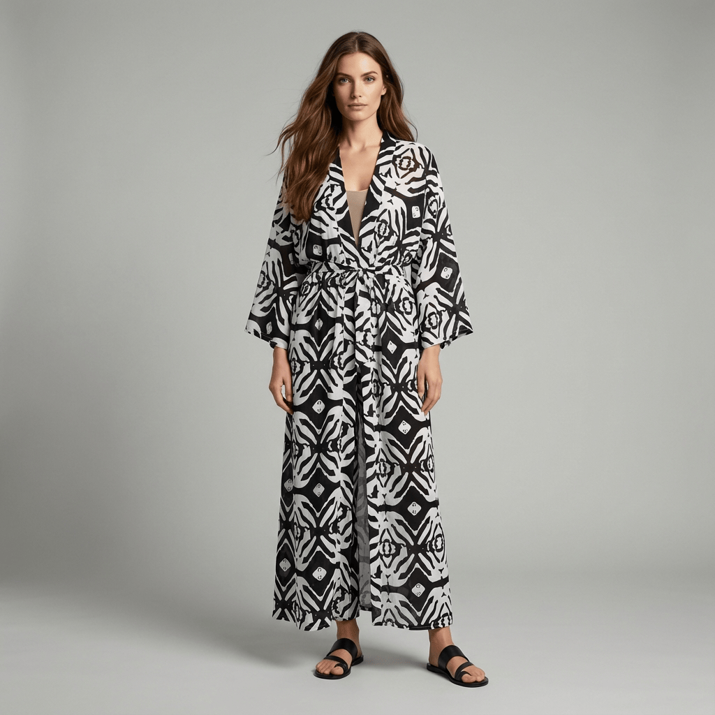 Kimono Long de Plage Femme