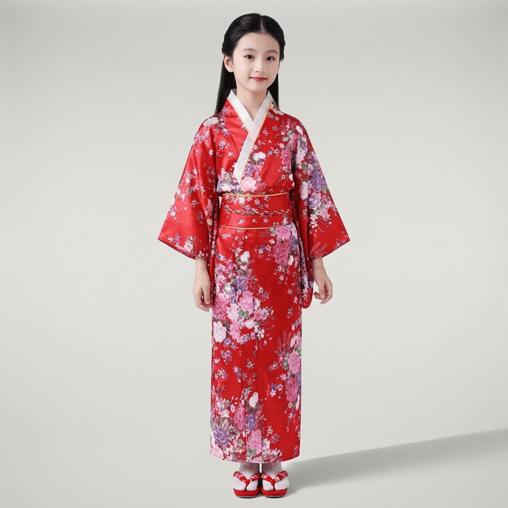 Kimono Long Imprimé Fleuri