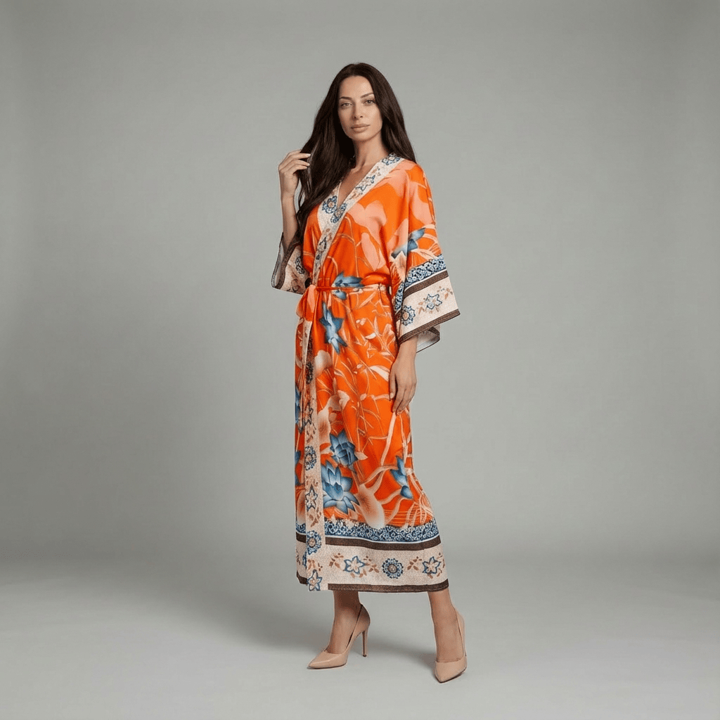 Kimono Long Imprimé Oriental