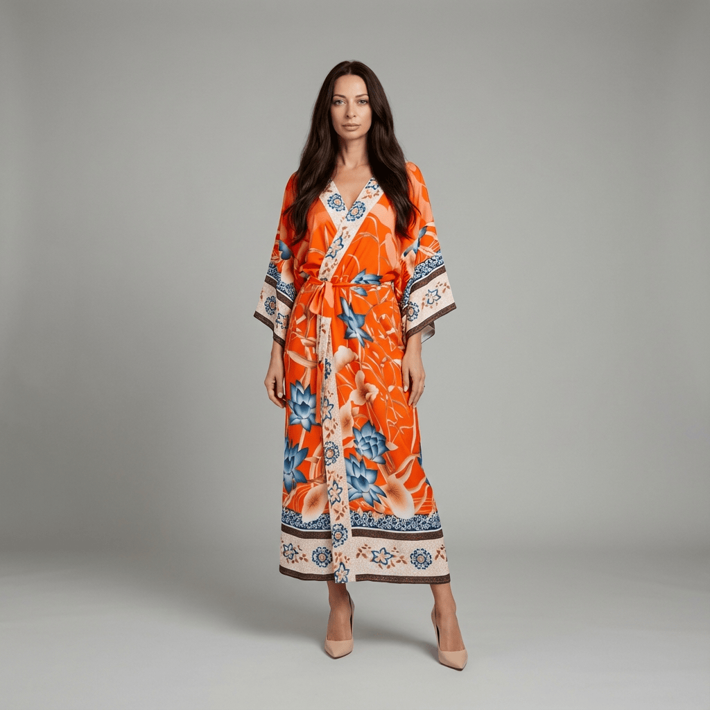 Kimono Long Imprimé Oriental