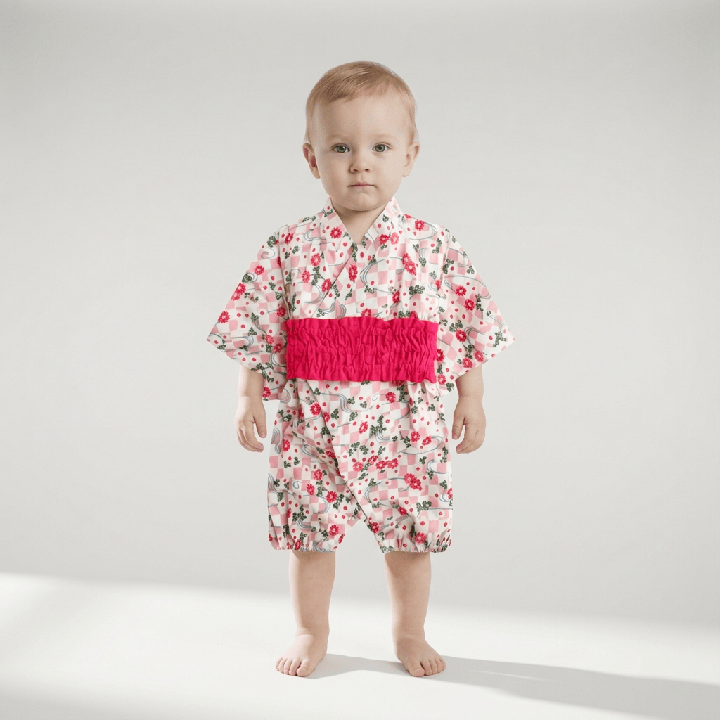 Kimono Pour Enfant A Imprimé Fleuri
